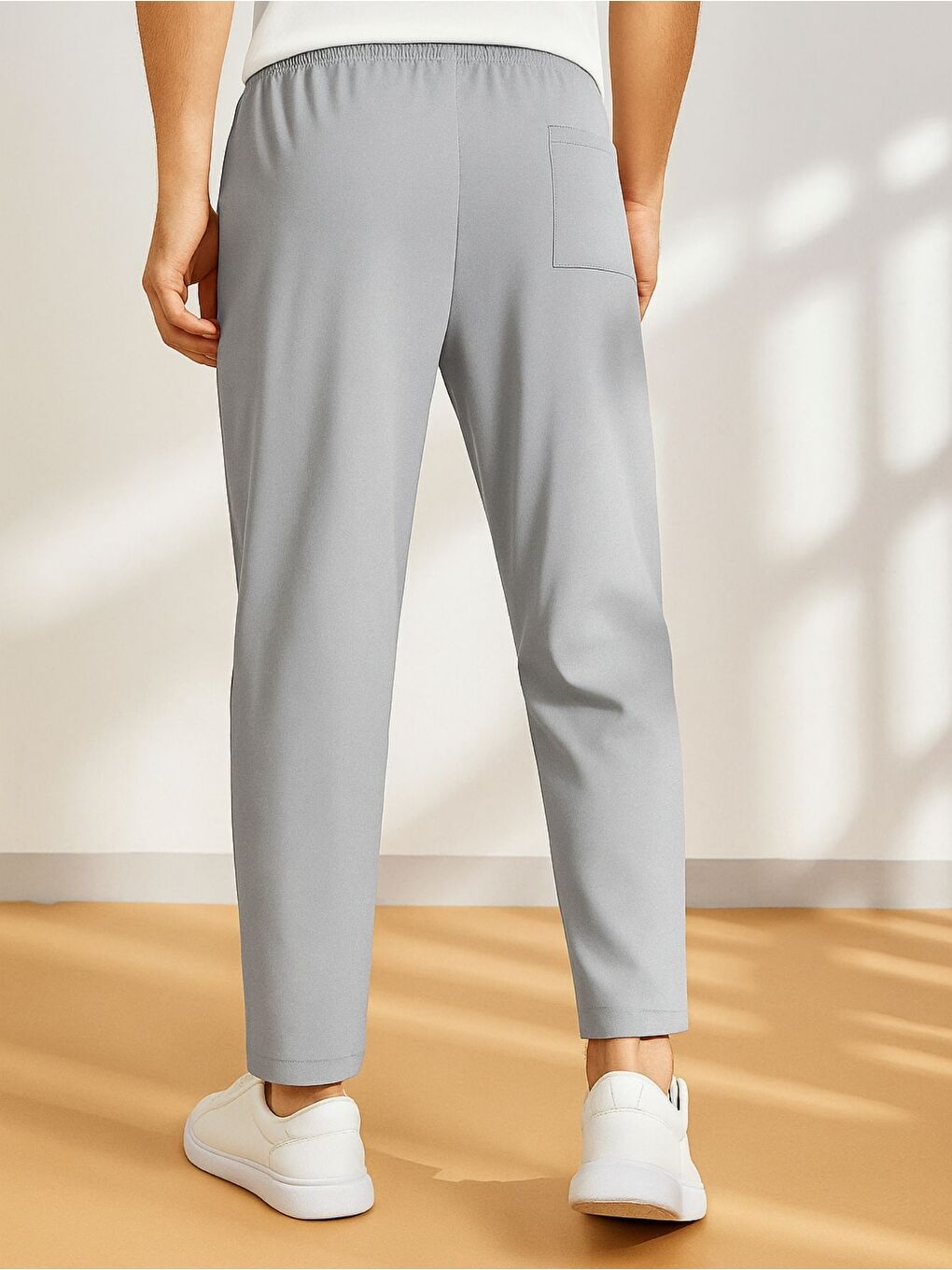 Gri Erkek Pantolon Beli Lastikli Jogger Pantolon Cepli Fit Pantolon ERKEK-JOGGER-4