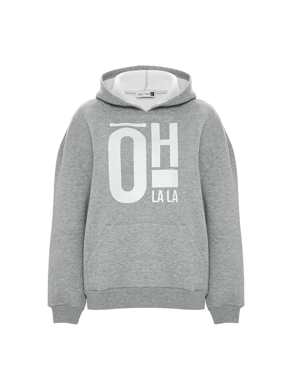 Baskılı Düz Renk Sweatshirt - Gri