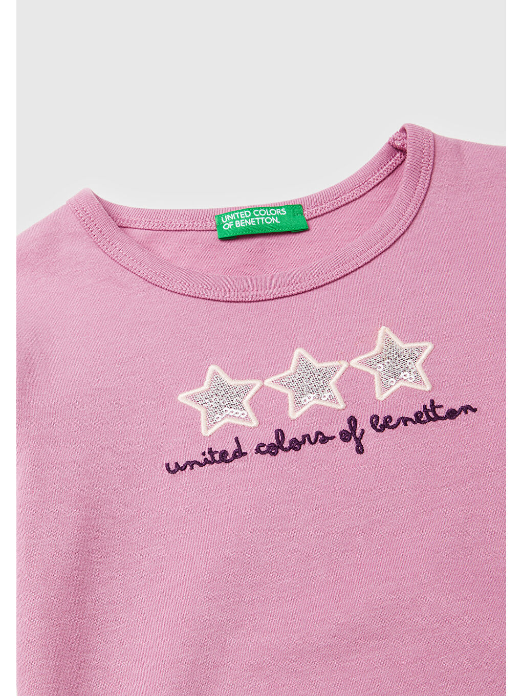 Pembe Kız Çocuk Gül Kurusu Baskılı Payetli Regular Fit Uzun Kollu T-shirt-2