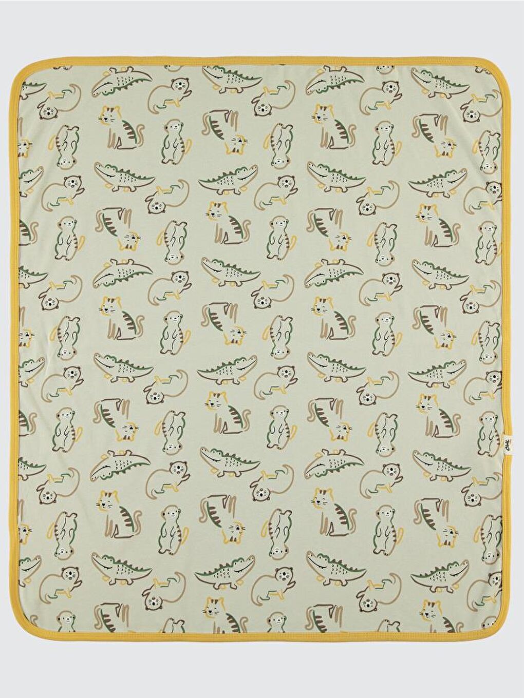 Sarı Baby Renkli Hayvanlar Baskılı Battaniye - Hardal Standart-1