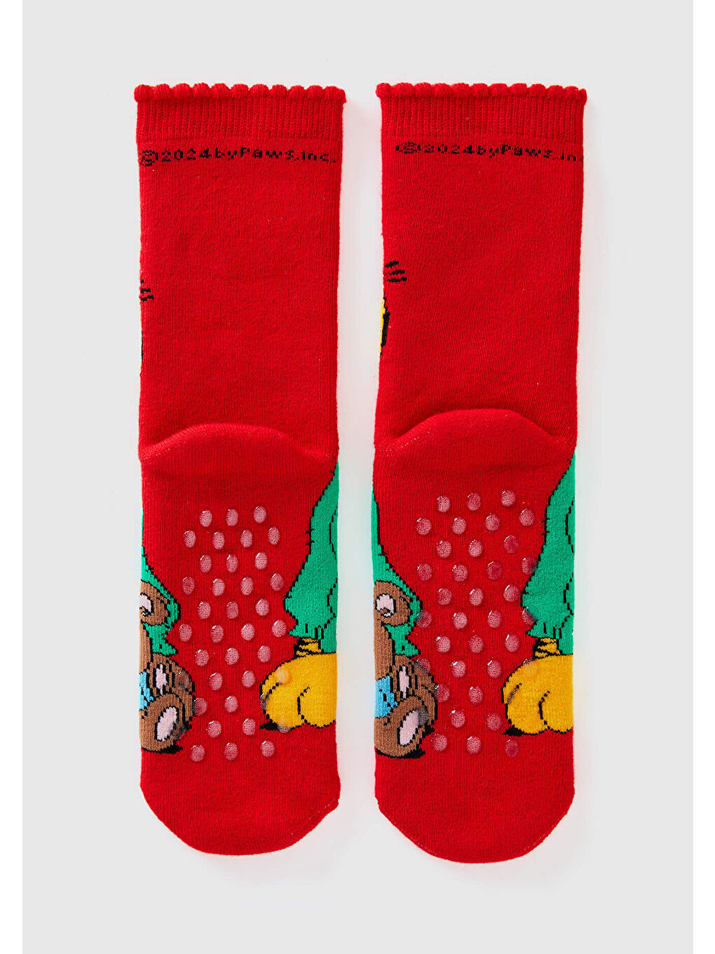 Erkek Çocuk Kırmızı Garfield Baskılı Uzun Soket Çorap-1