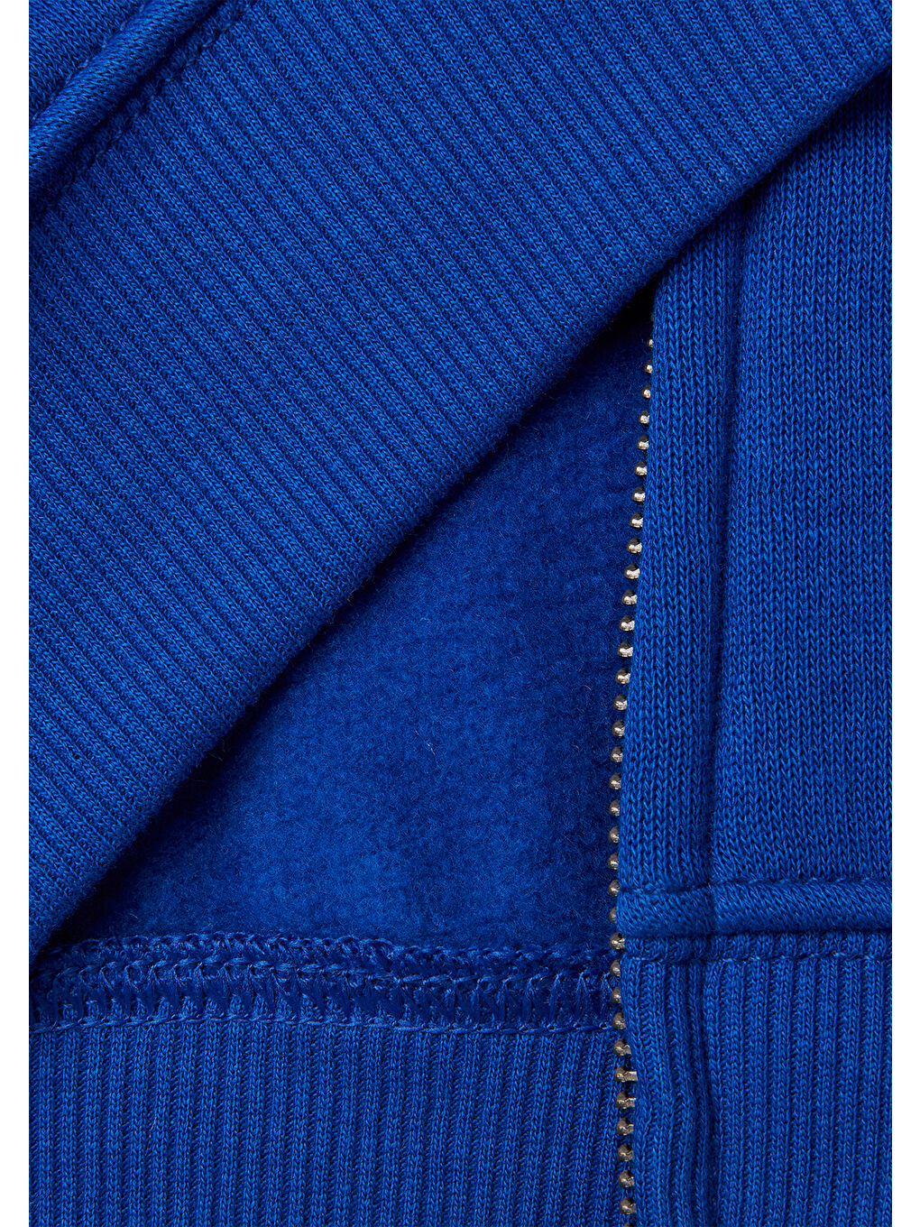 Erkek Çocuk Saks Mavisi Baskılı Cepli Fermuarlı Kapüşonlu Sweatshirt-2