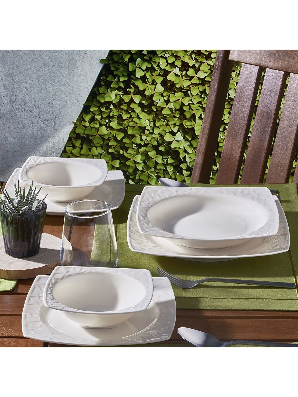 Ekru Vivente 24 Parça 6 Kişilik Yemek Takımı-1