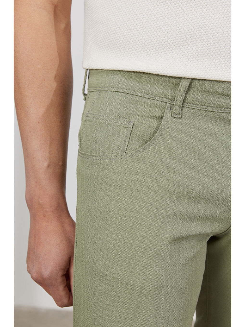 Erkek Yeşil Comfort Fit Rahat Kesim Greensboro Pamuklu Esnek Pantolon-4