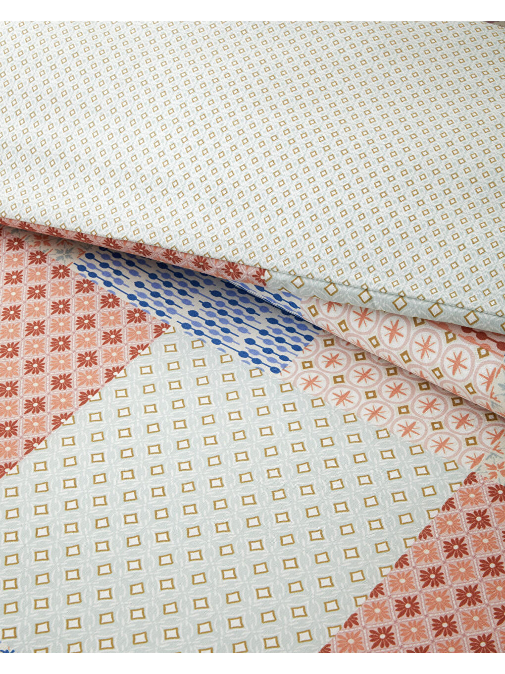 Patchform Kolay Ütülenir Çift Kişilik Nevresim Seti 200x220 cm Mavi – Bordo-3