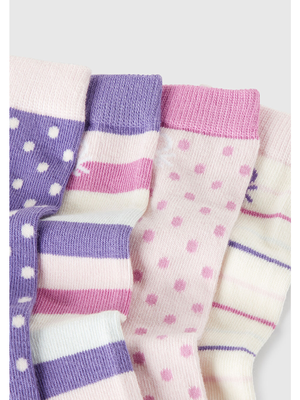 Erkek Çocuk Lila Mix Desenli 4'lü Uzun Soket Çorap Seti-1