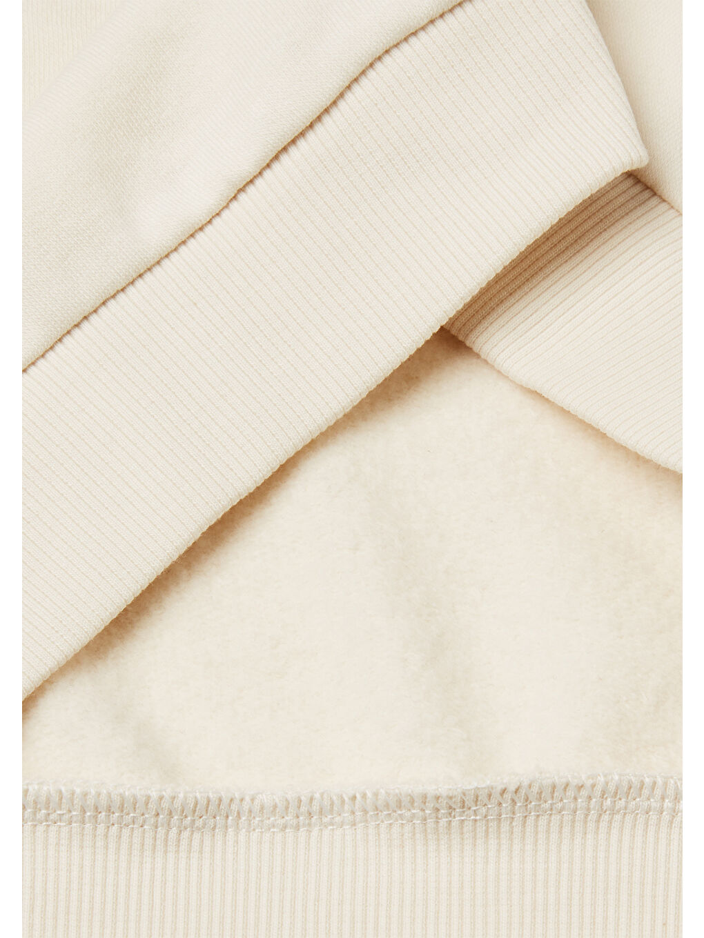 Kız Çocuk Ekru Payet İşlemeli Nervürlü Regular Fit Kapüşonlu Sweatshirt-2