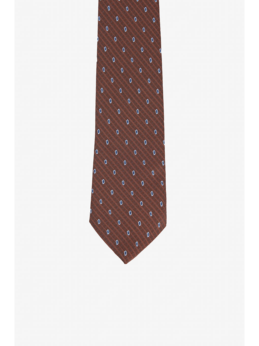 Kahverengi Erkek Kahve-Mavi Desenli Kravat-1