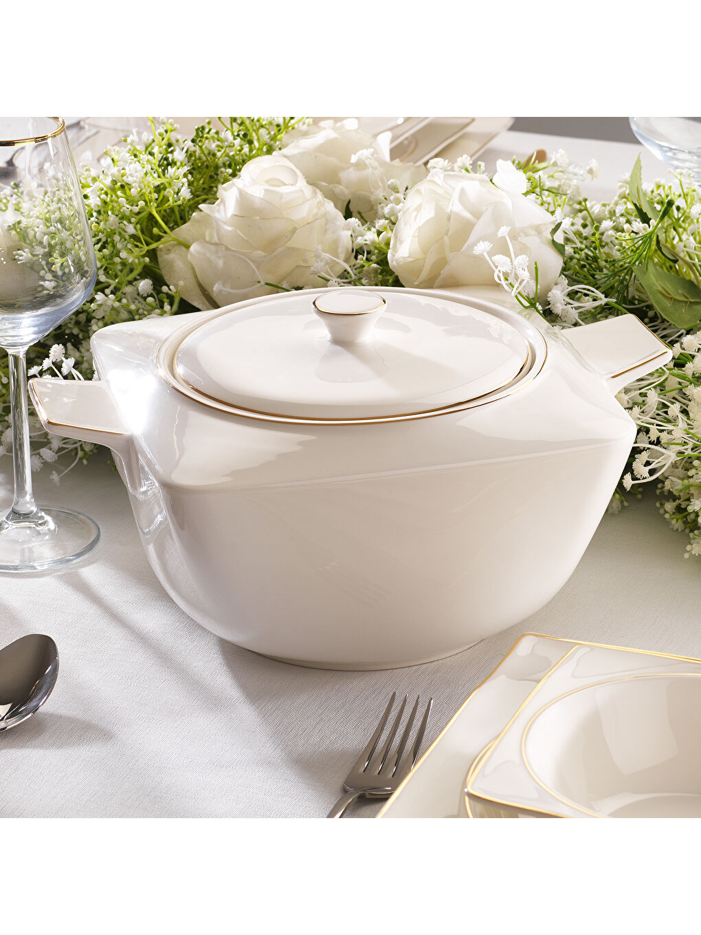 Sarı Glamor Pure Yemek Takımı-60 Parça-Gold-3