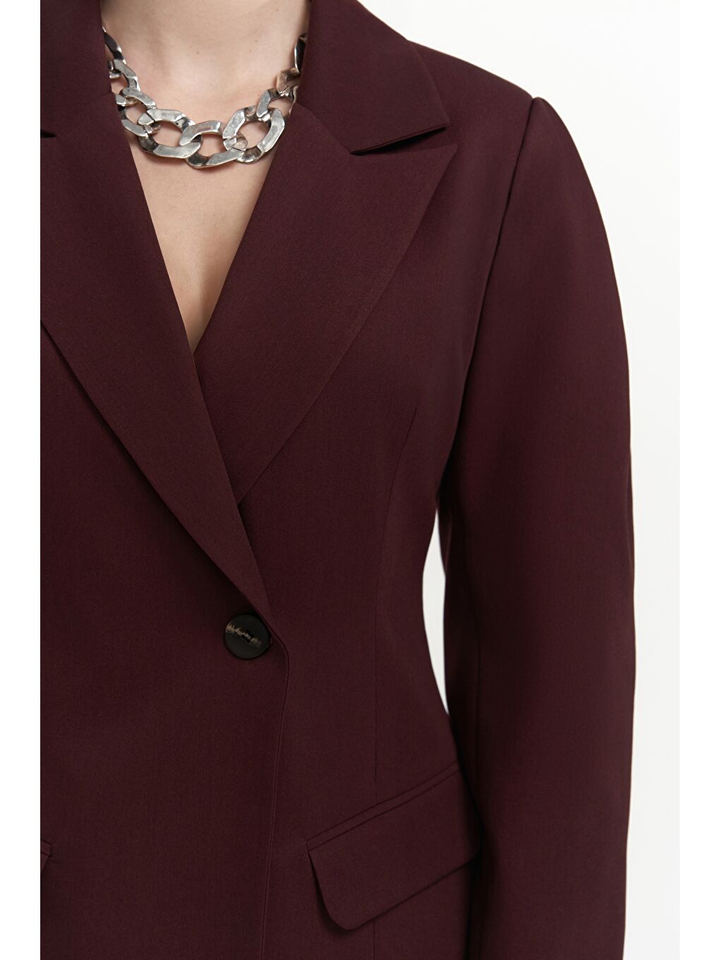 Briella Belden Oturtmalı Bordo Blazer-6
