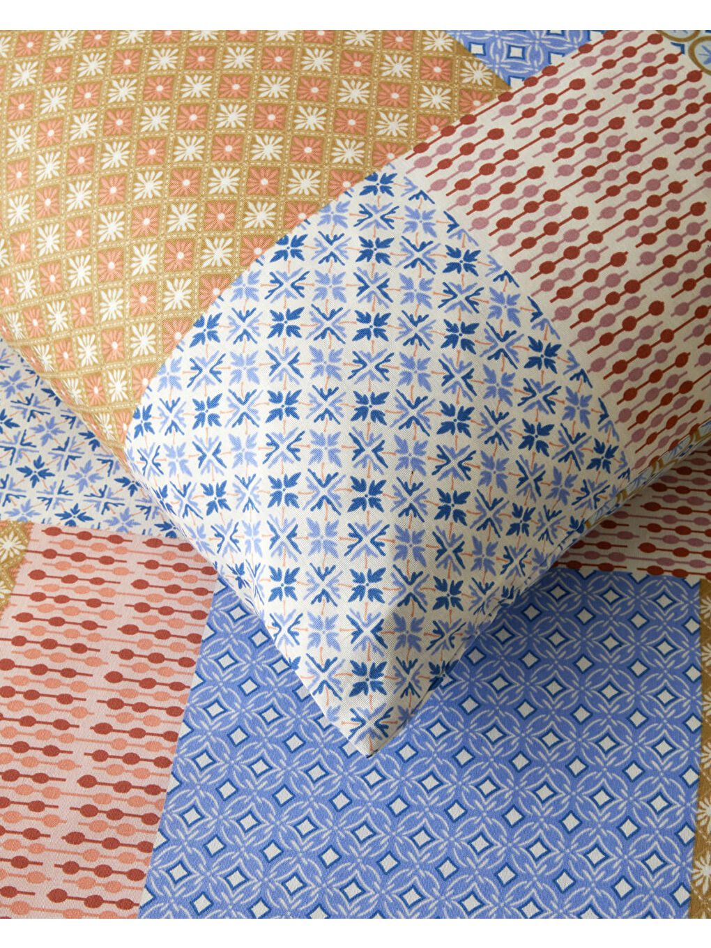 Patchform Kolay Ütülenir Çift Kişilik Nevresim Seti 200x220 cm Mavi – Bordo-4