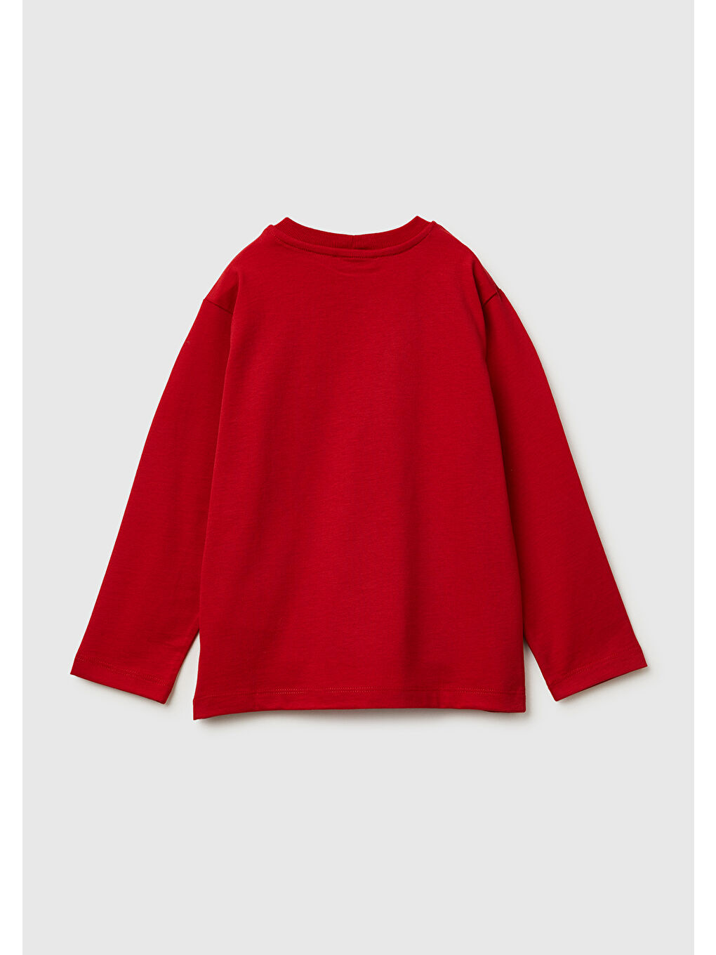 Erkek Çocuk Kırmızı Baskılı Bisiklet Yaka Jarse Uzun Kollu T-shirt-1
