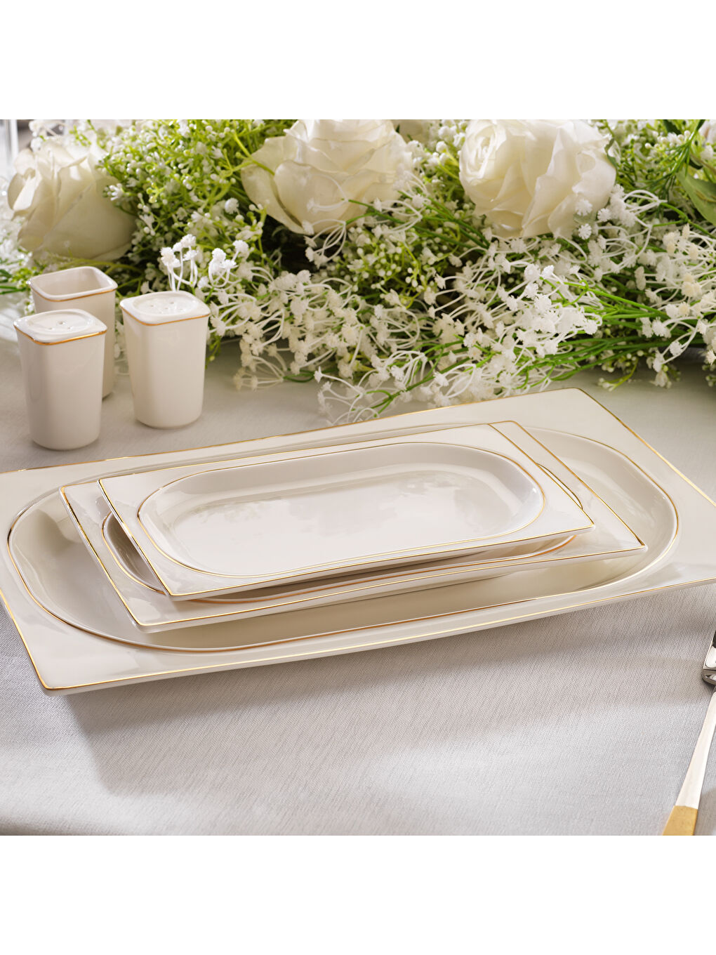 Sarı Glamor Pure Yemek Takımı-60 Parça-Gold-5