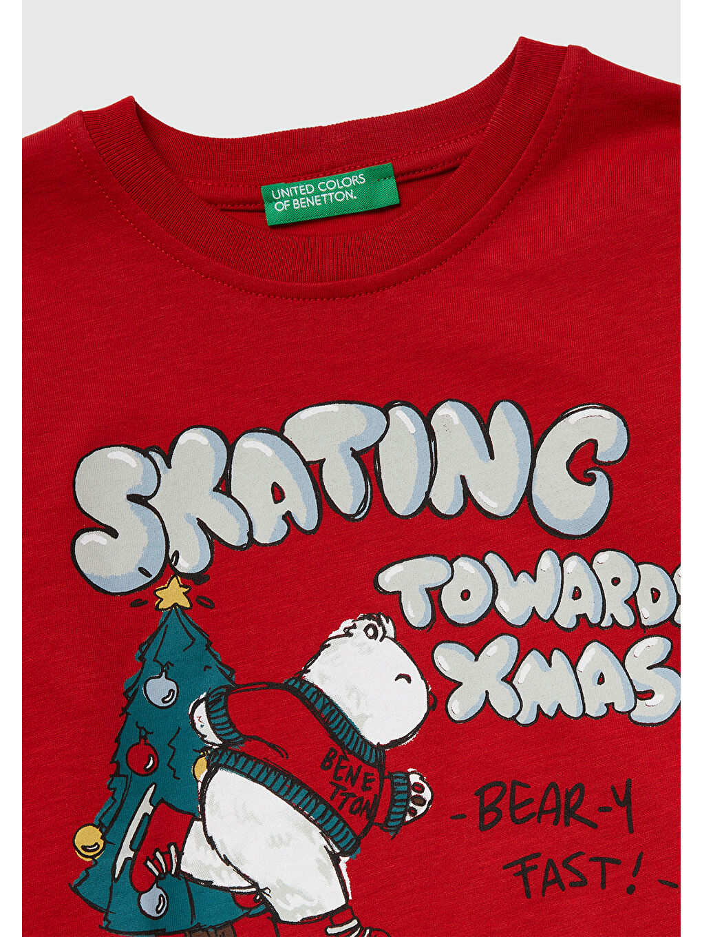 Erkek Çocuk Kırmızı Baskılı Bisiklet Yaka Jarse Uzun Kollu T-shirt-2