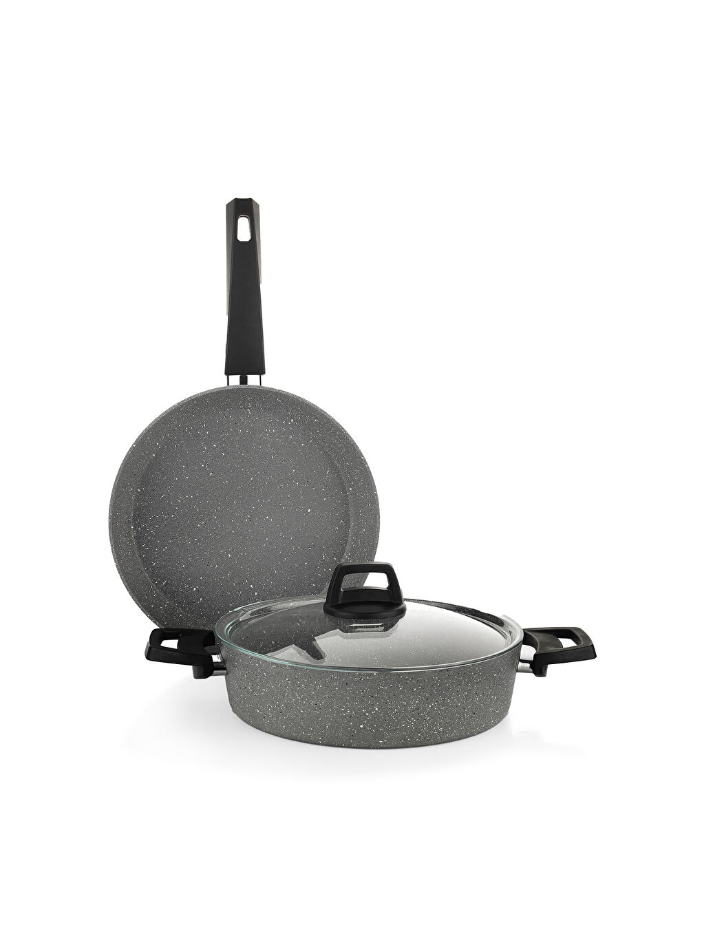 Eternal 2 li Set Basık Tencere 26 Cm+Tava 26 Cm-Gri-7