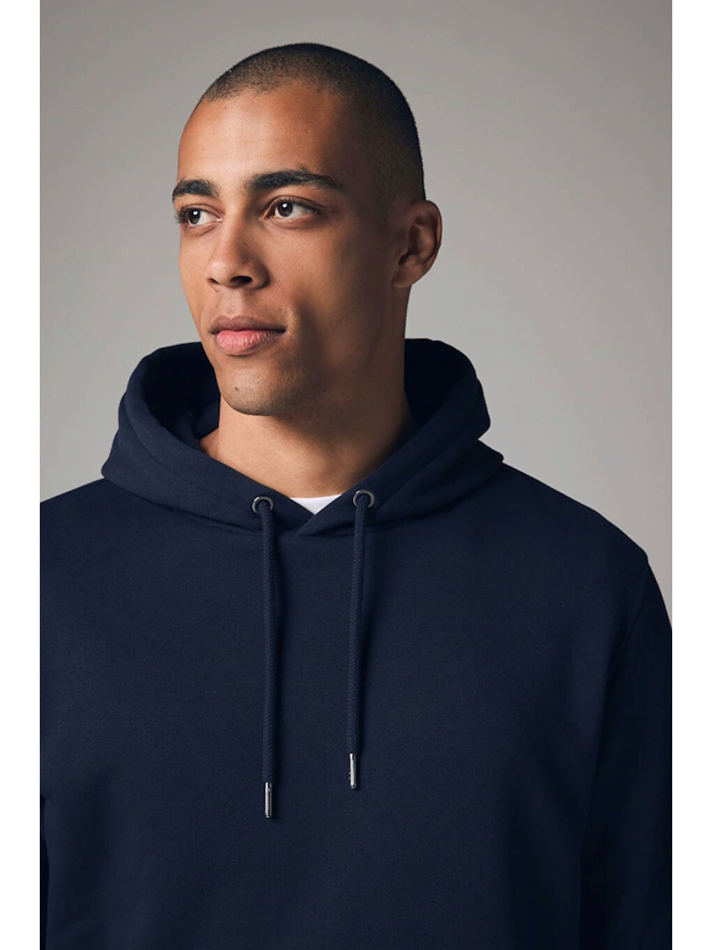 Lacivert Kapüşonlu Standart Kalıp İçi Polarlı 3 İplik Kalın Erkek Hoodie spr25sw55-1