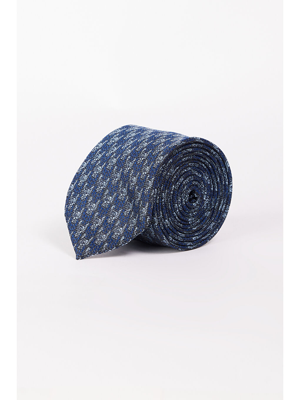 Erkek Lacivert-Mavi Desenli Kravat