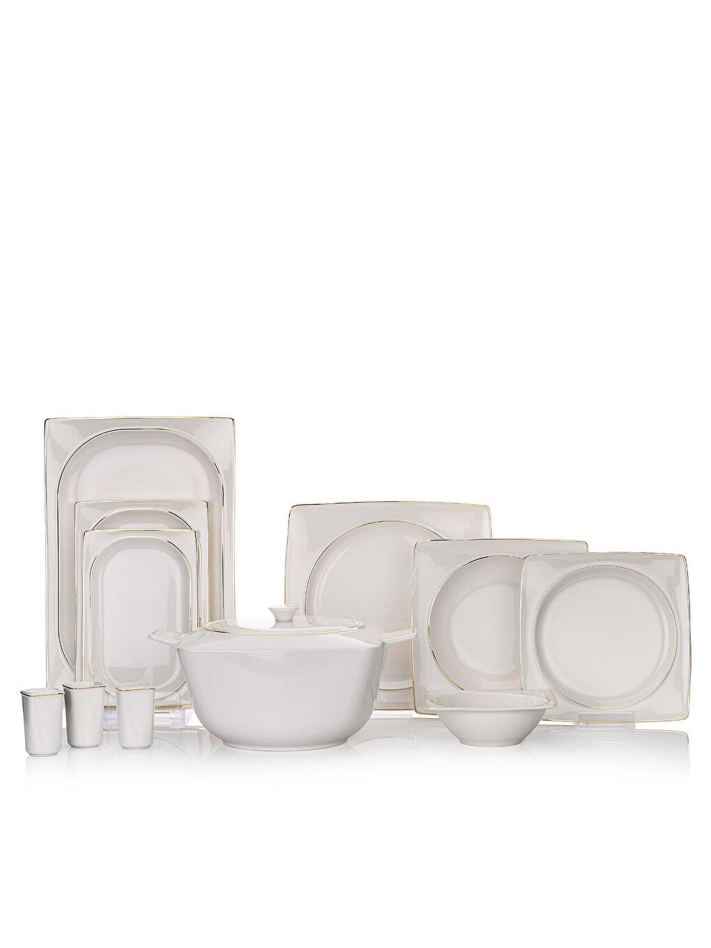 Sarı Glamor Pure Yemek Takımı-60 Parça-Gold-8