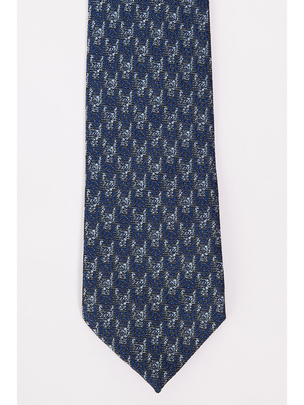 Erkek Lacivert-Mavi Desenli Kravat-1