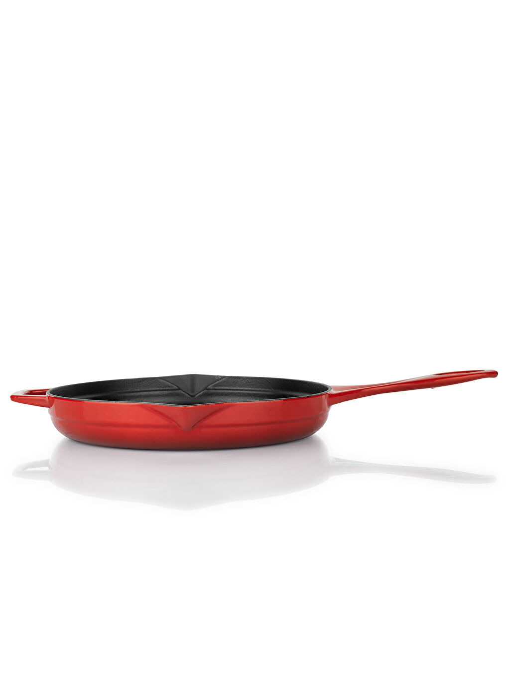 Guss Chef Döküm Yuvarlak Grill Tava 28Cm-1 Parça-Kırmızı-3