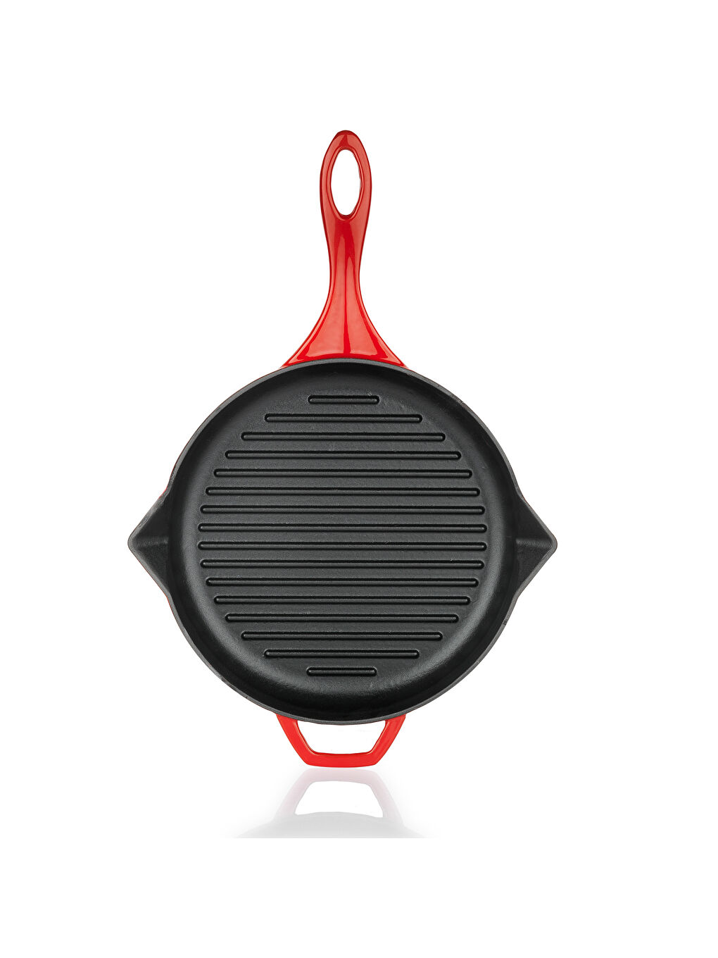 Guss Chef Döküm Yuvarlak Grill Tava 28Cm-1 Parça-Kırmızı-4