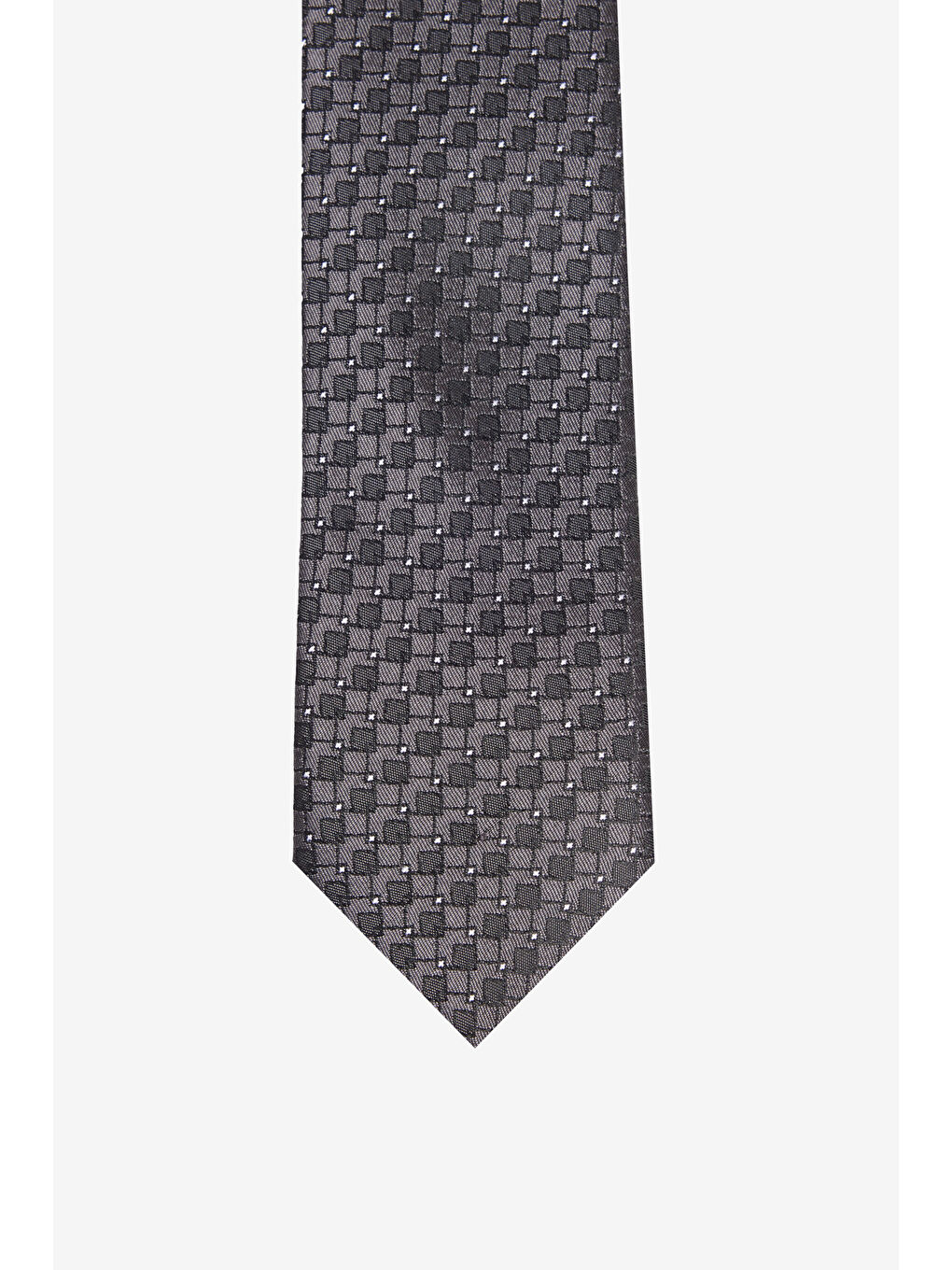 Erkek Siyah-Beyaz Desenli İnce Kravat-1