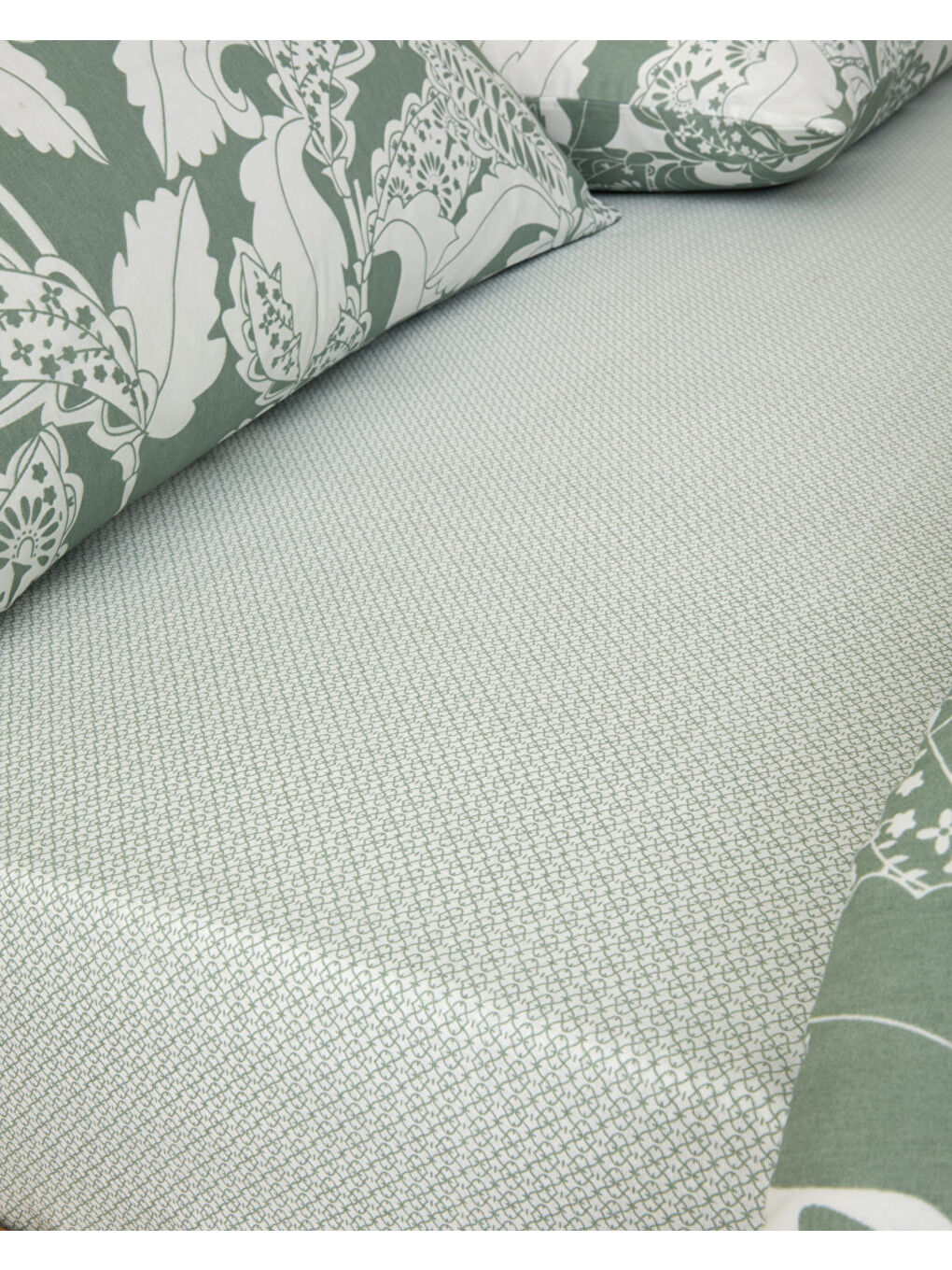 Gentle Swirl Kolay Ütülenir Çift Kişilik Nevresim Takımı 200x220 cm Yeşil-3