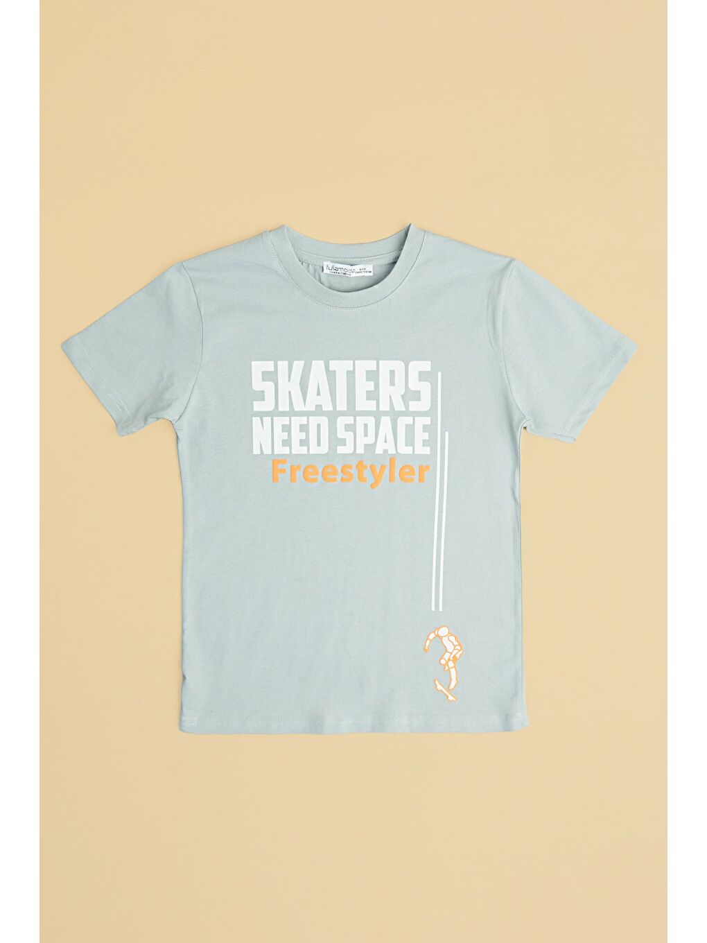 Gri Skaters Need Space Baskılı Erkek Çocuk Tişört