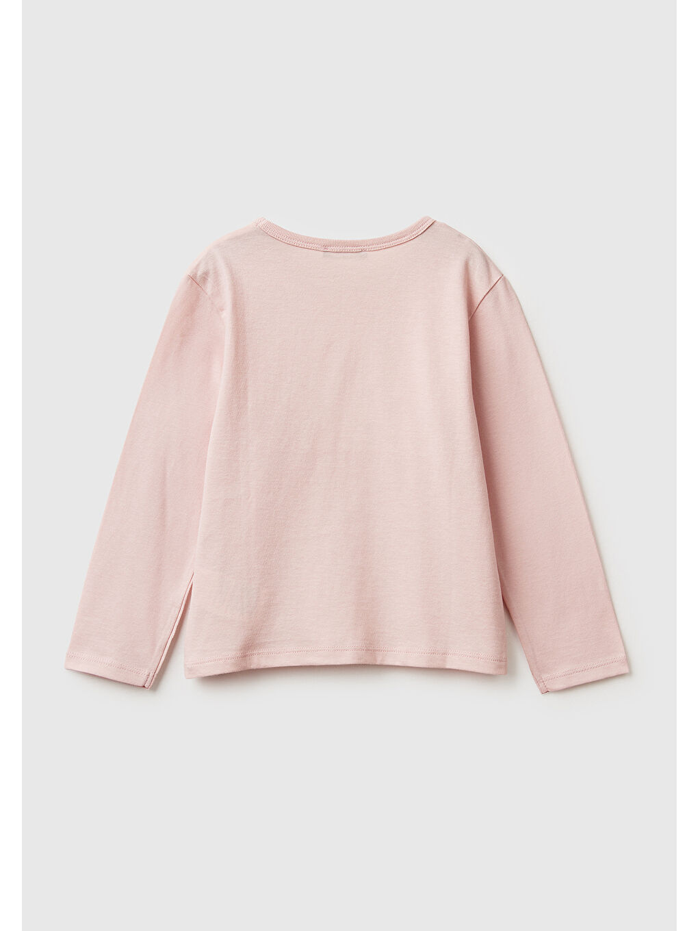 Kız Çocuk Toz Pembe Baskılı Payetli Regular Fit Uzun Kollu T-shirt-1