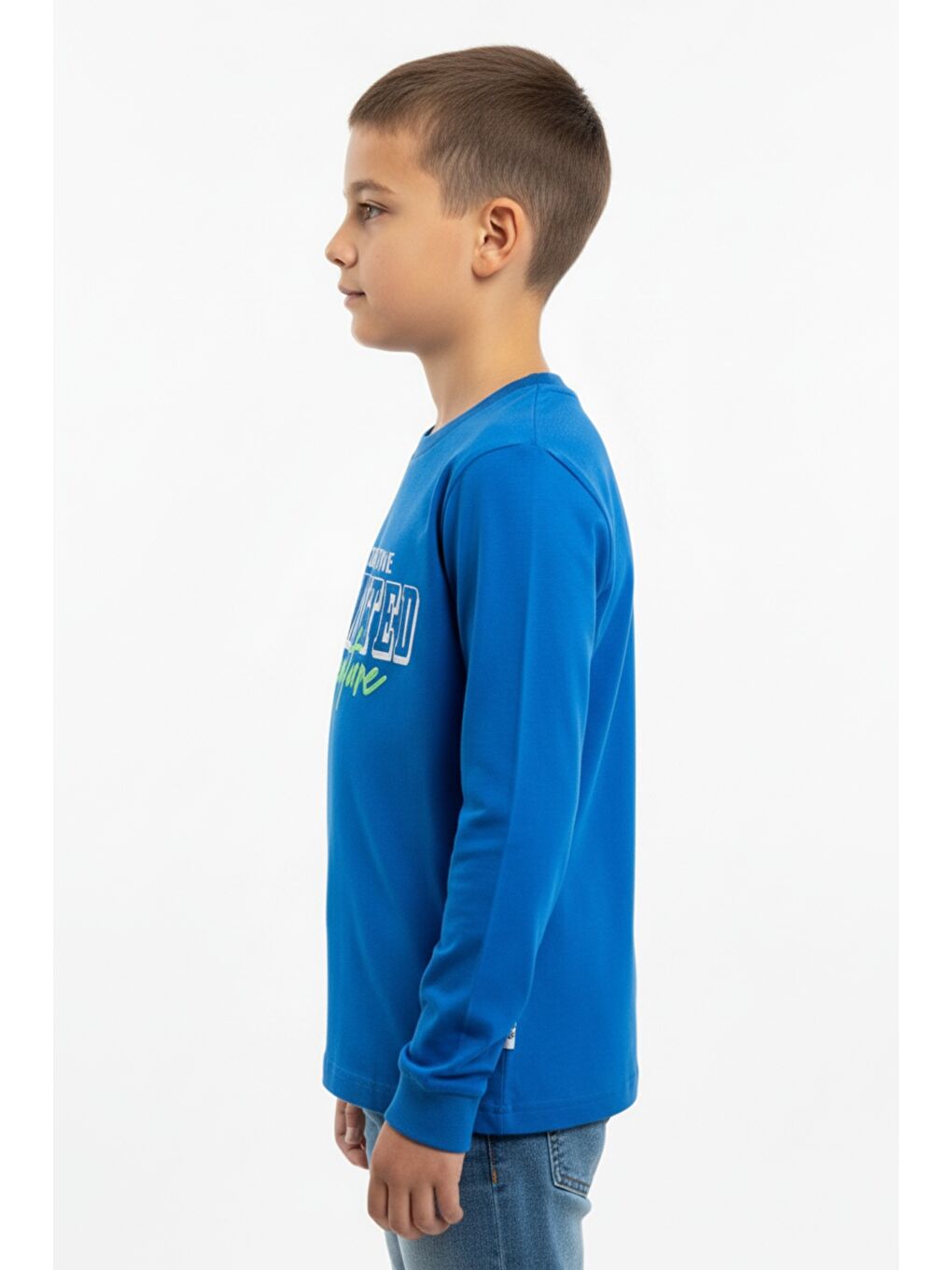 Mavi Erkek Çocuk Baskılı Tişört-2