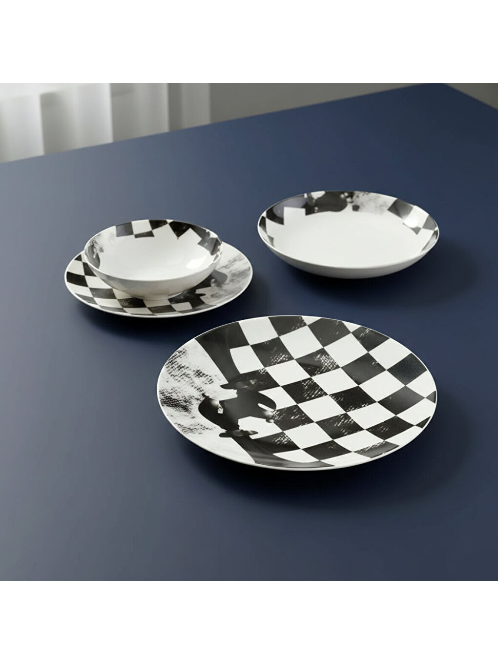 Ekru Camelia 4 Parça Sıngle Yemek Takımı Satranç Fil-1