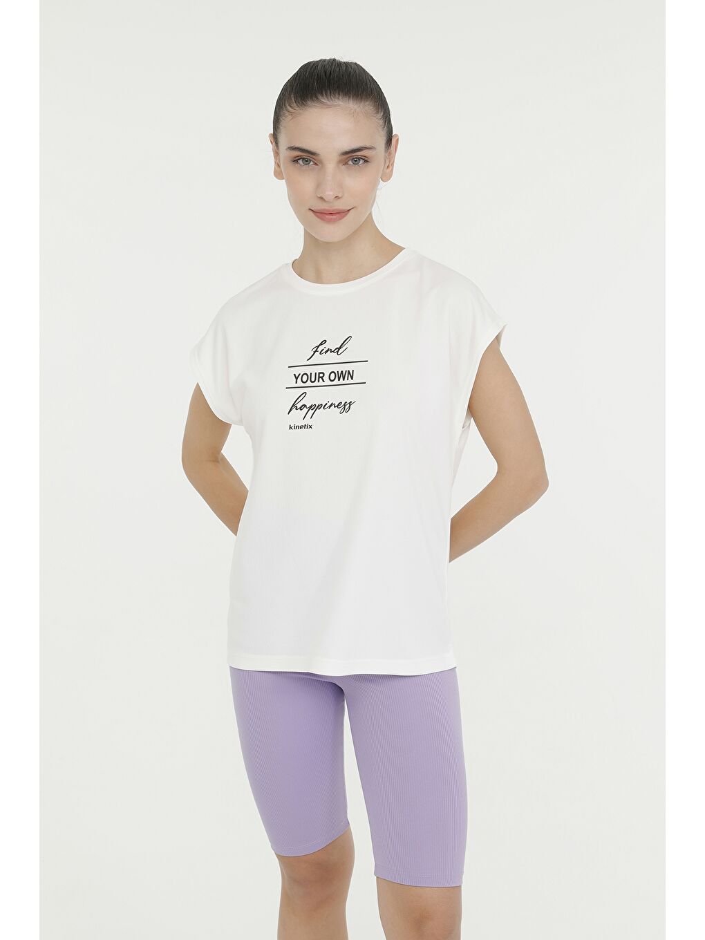 WL CLAUDIA 11P3004 4FX Beyaz Kadın Kısa Kol Tişört-4