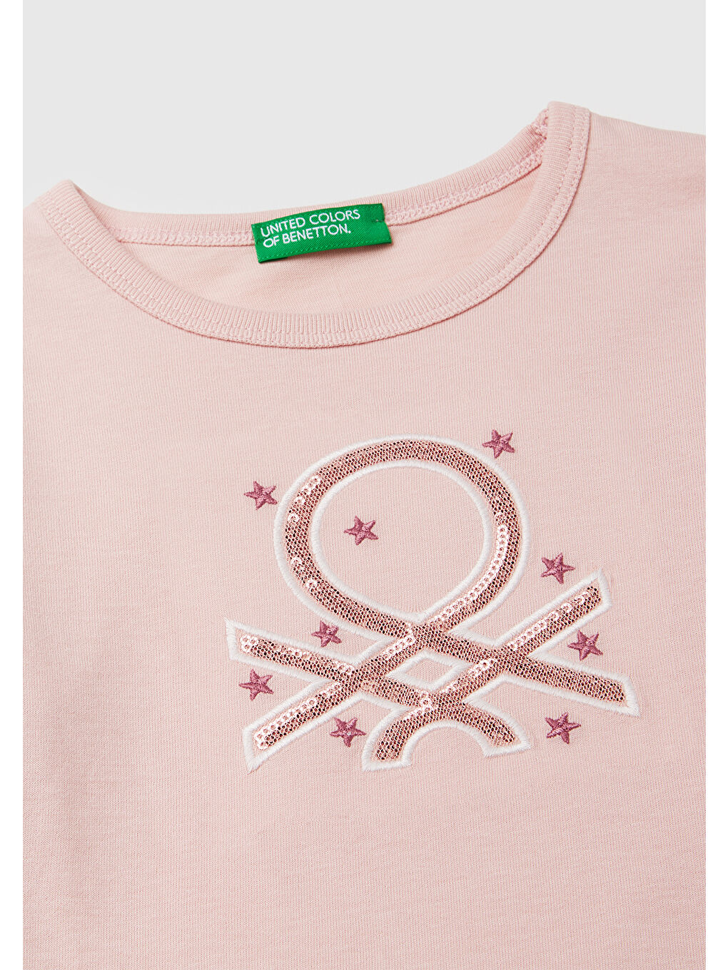 Kız Çocuk Toz Pembe Baskılı Payetli Regular Fit Uzun Kollu T-shirt-2