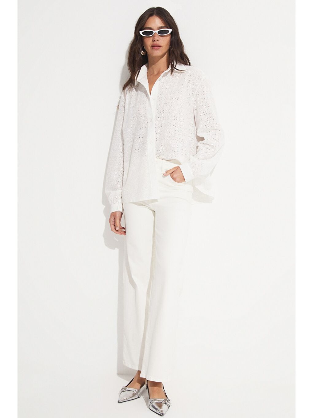 Beyaz Brode Gömlek-1