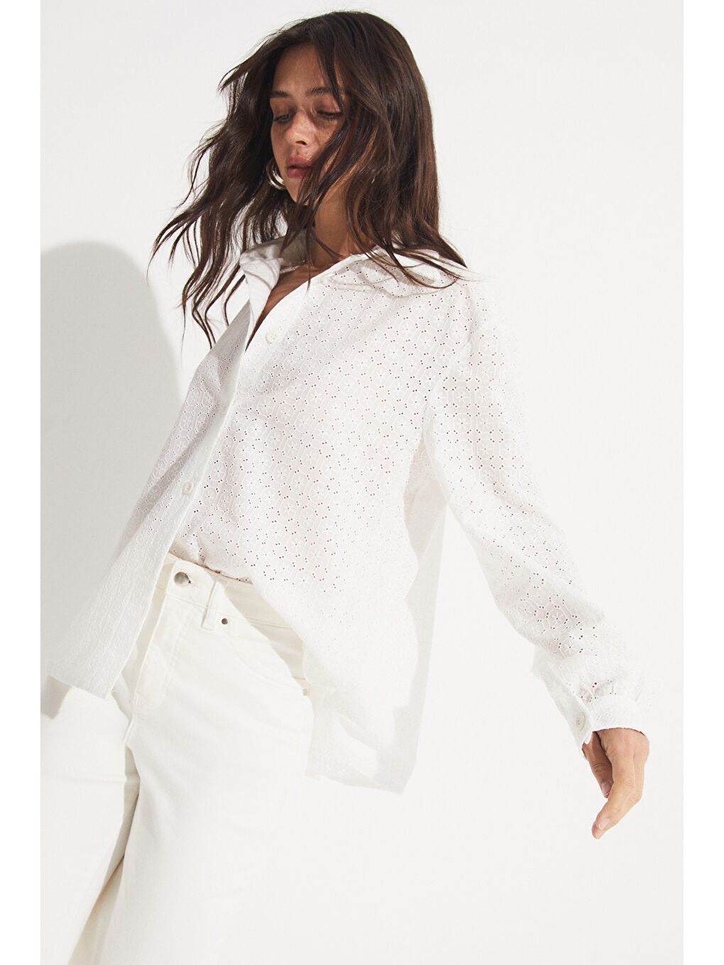 Beyaz Brode Gömlek-2