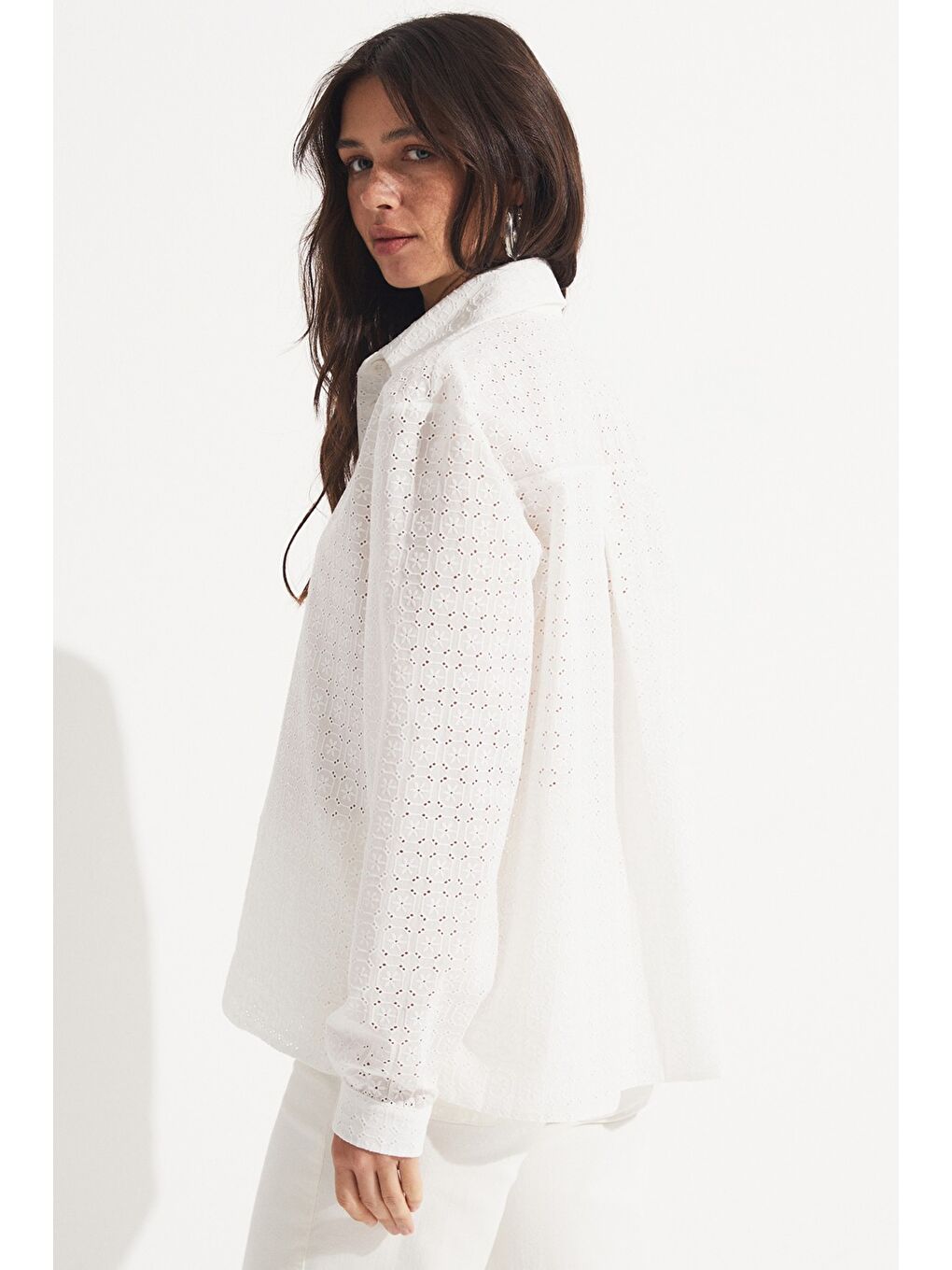 Beyaz Brode Gömlek-4