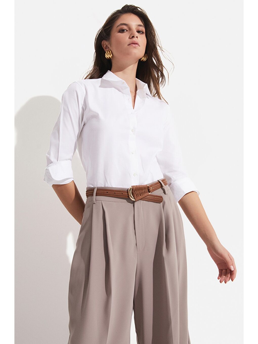 Beyaz Exclusive Pamuk Basic Gömlek-3