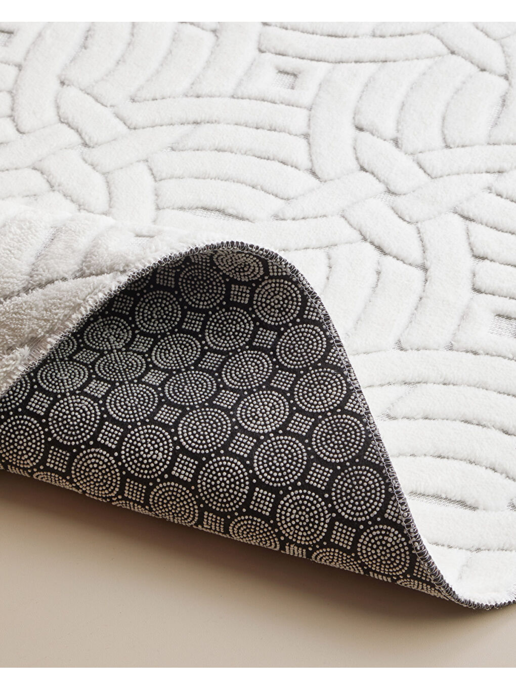 Wavelet Banyo Paspası Seti 60x100 cm + 50x60 cm Ekru-1