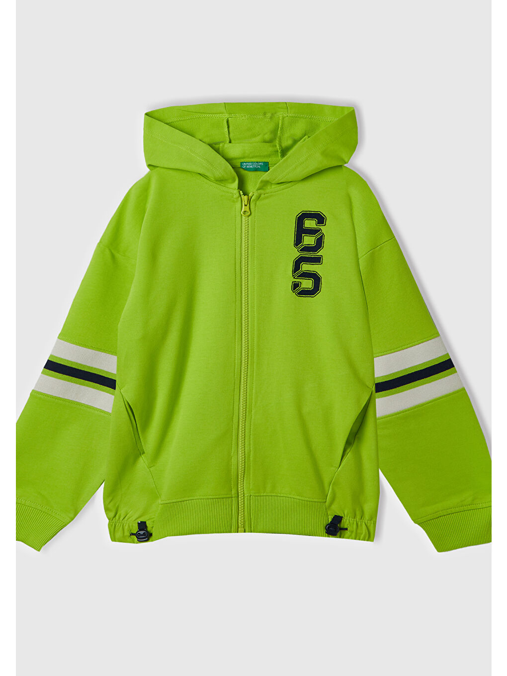 Erkek Çocuk Neon Yeşil  Renkli Önü Cepli Kapüşonlu Oversize Sweatshirt