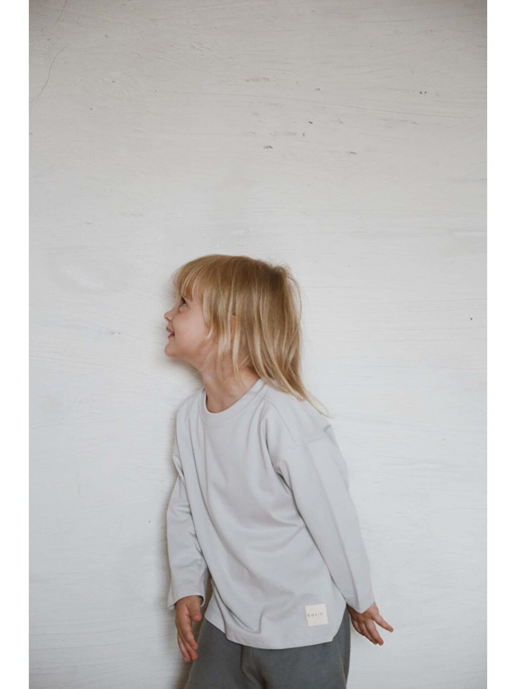 Gri Basic Uzun Kollu T-Shirt-6