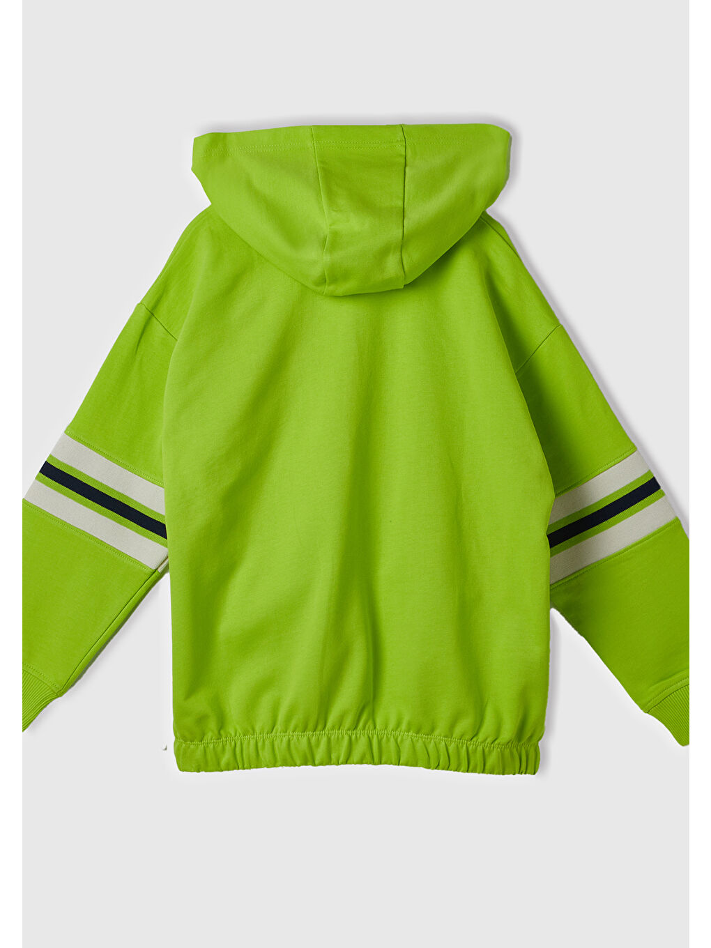 Erkek Çocuk Neon Yeşil  Renkli Önü Cepli Kapüşonlu Oversize Sweatshirt-2