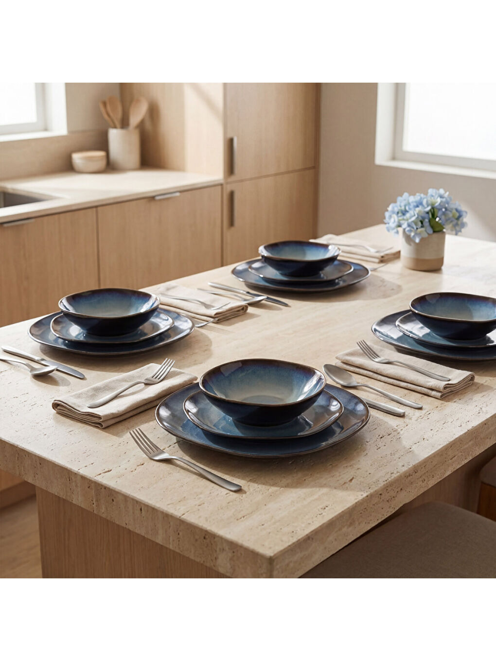 Mavi Ütopya Valeron 12 Parça 4 Kişilik Yemek Takımı 12082