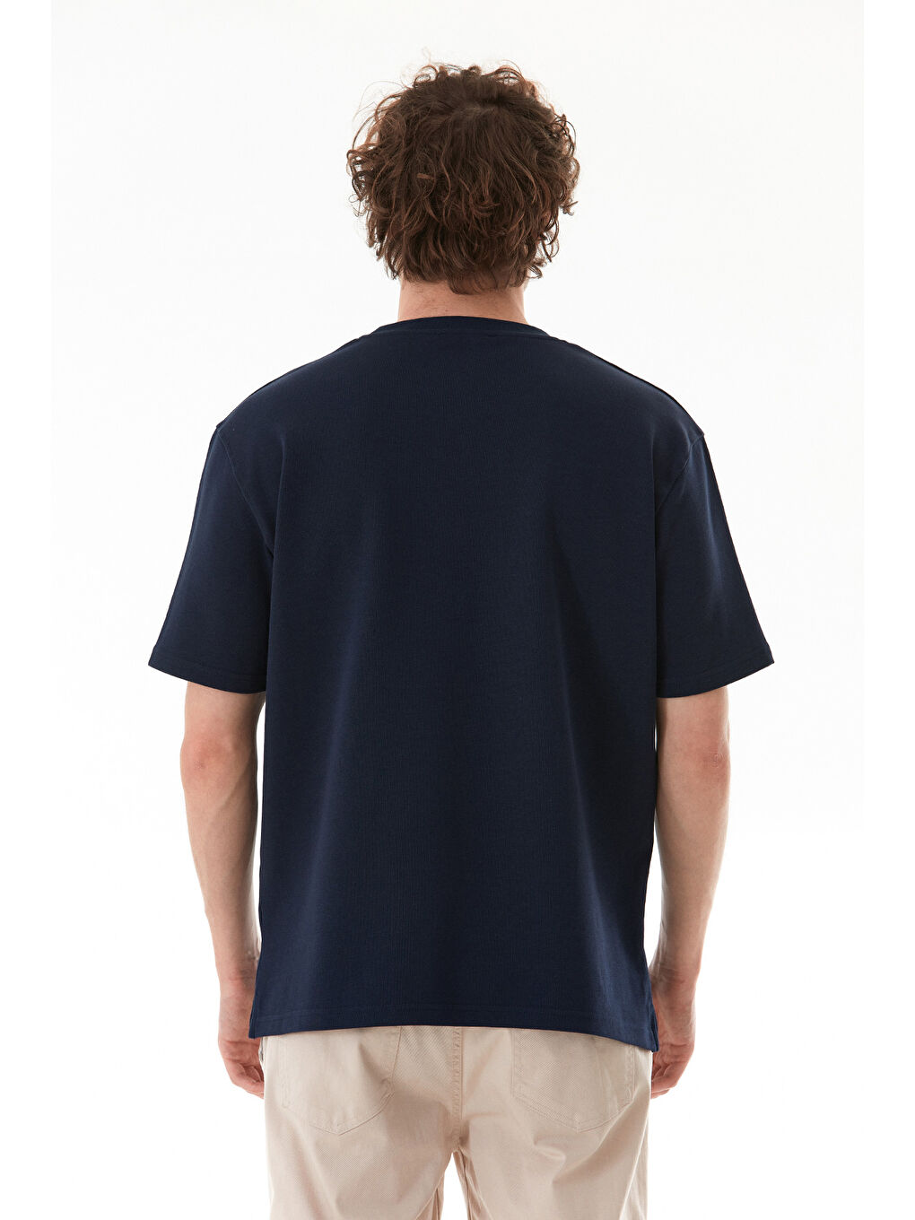 İndigo Basic Bisiklet Yaka Oversize Tişört-4