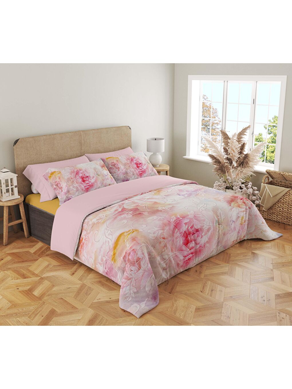 Karışık Baskılı,Desenli Çift Kişilik Nevresim Takımı (ÇARŞAFSIZ) 200x220 cm