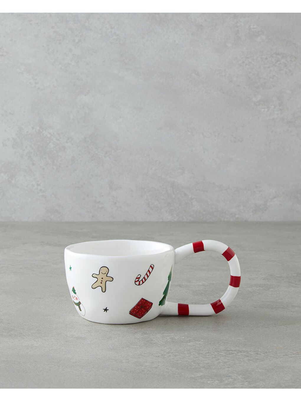 Holly Jolly Porselen Kupa 325 ml Kırmızı - Beyaz
