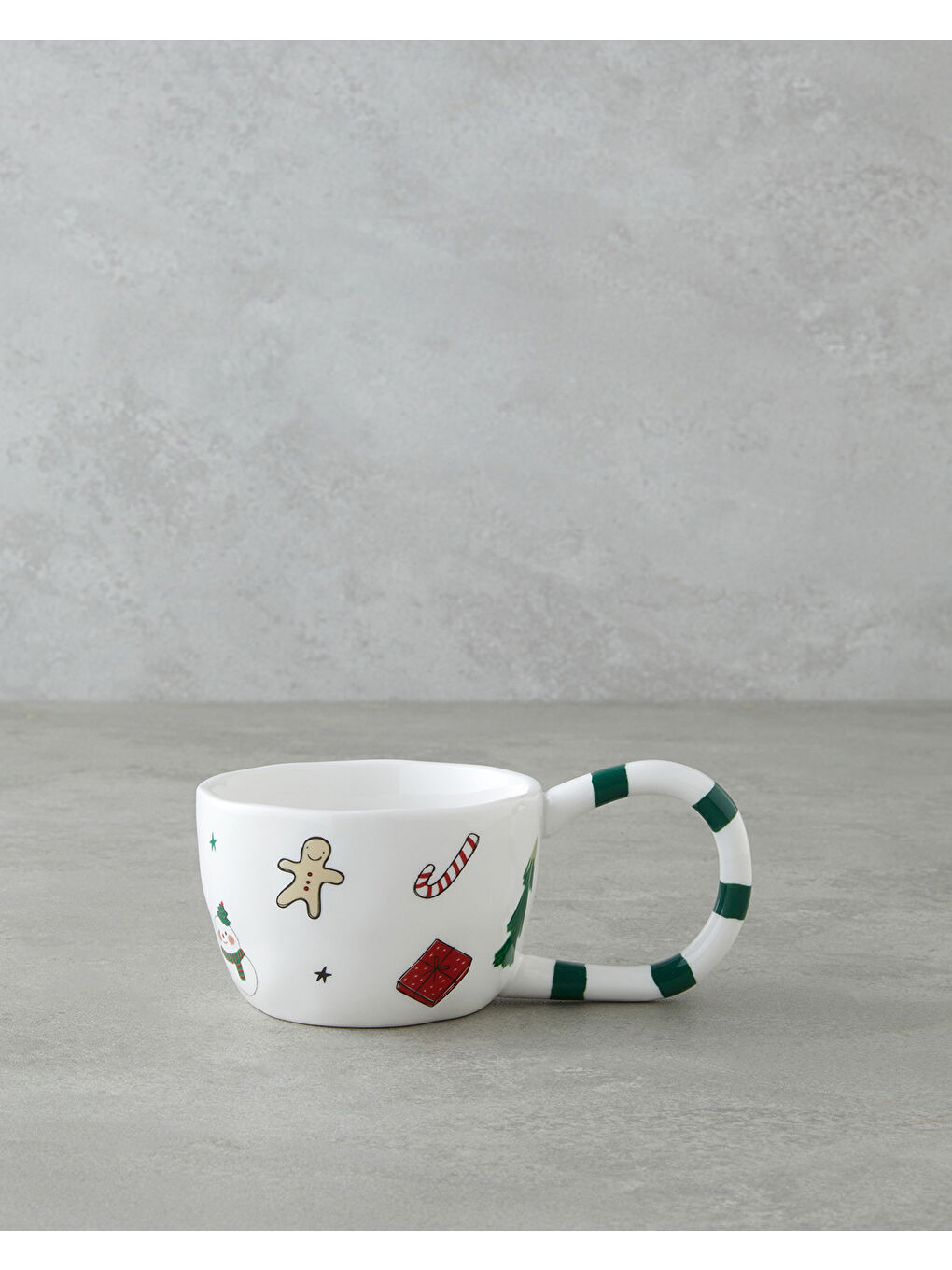 Holly Jolly Porselen Kupa 325 ml Yeşil-Beyaz