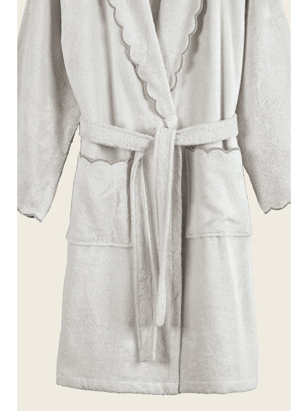 Gri Lindy Bambu Kadın Bornoz Cool Gray-2