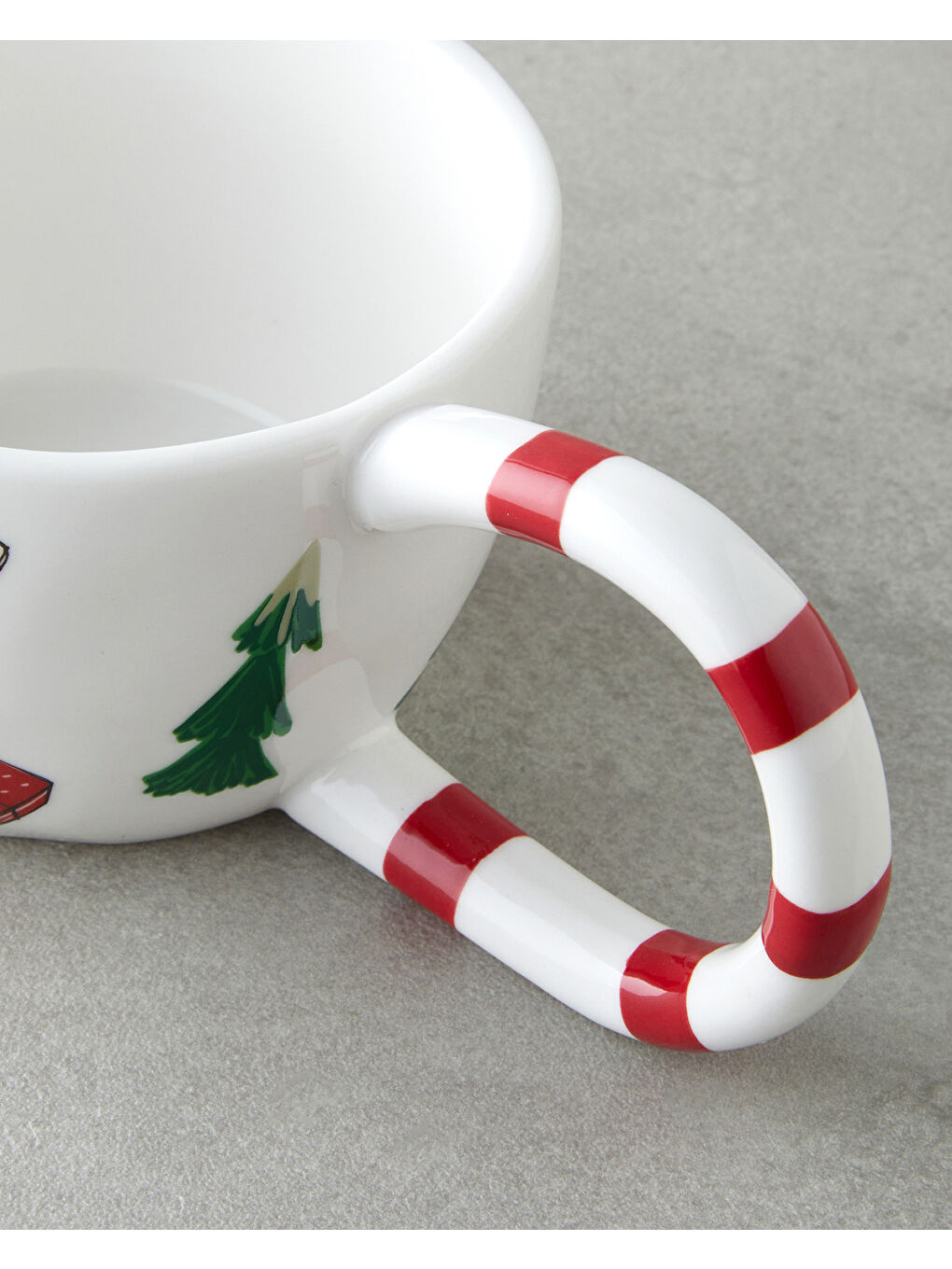 Holly Jolly Porselen Kupa 325 ml Kırmızı - Beyaz-2