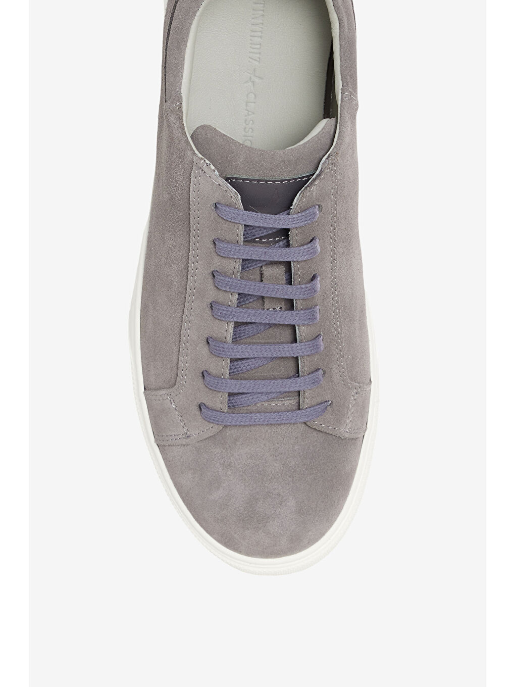 Erkek Gri %100 Deri Rahat Taban Sneaker Spor Ayakkabı-2