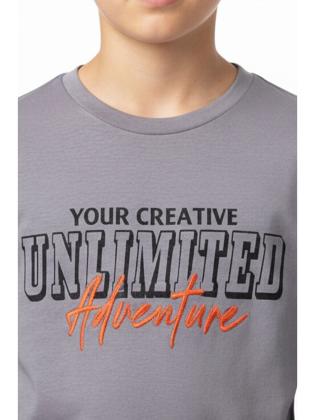 Ekru Erkek Çocuk Baskılı Tişört-4